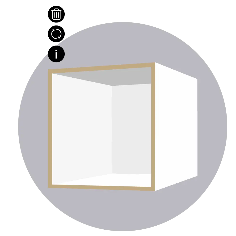 Konfigurator, Module bearbeiten, Löschen, Rotieren, Produkt-Info, grau, Cube