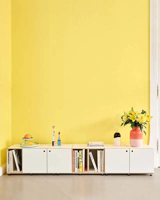 stocubo Lowboard Sideboards, stocubo Lowboard, 2:3 Modul, Tür, gelb