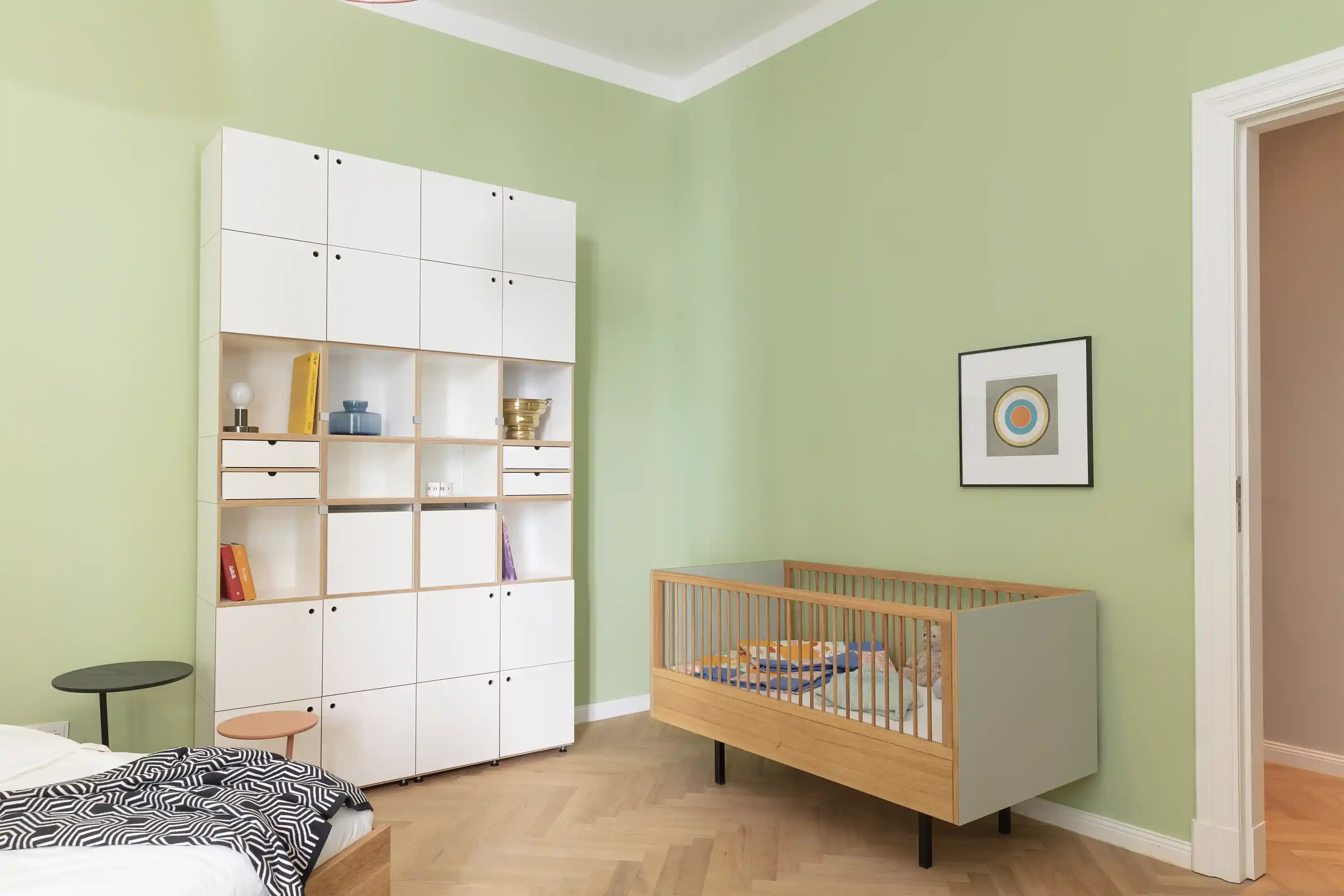 Großes Wohnzimmerregal Schlafzimmerregale, Schränke, Wohnzimmerregale, Tür, F2 Modul mit Schubladen, 1:1 Einschub, Grosses Wandregal, 3x2, 30