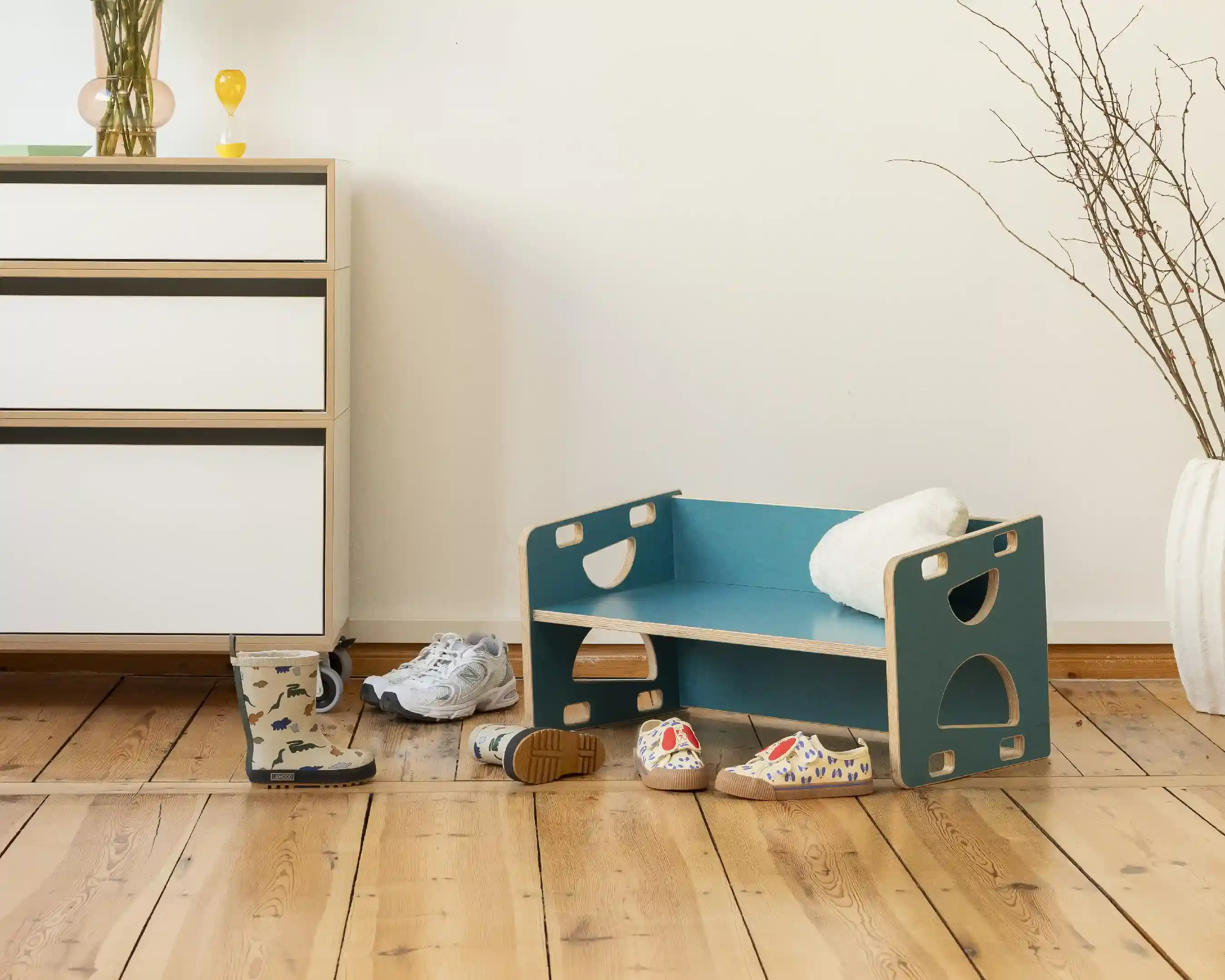 Wendebank Kindermöbel, Flurregale, 3-in-1-Wendebank, Ozeangrün, 5x4, 20