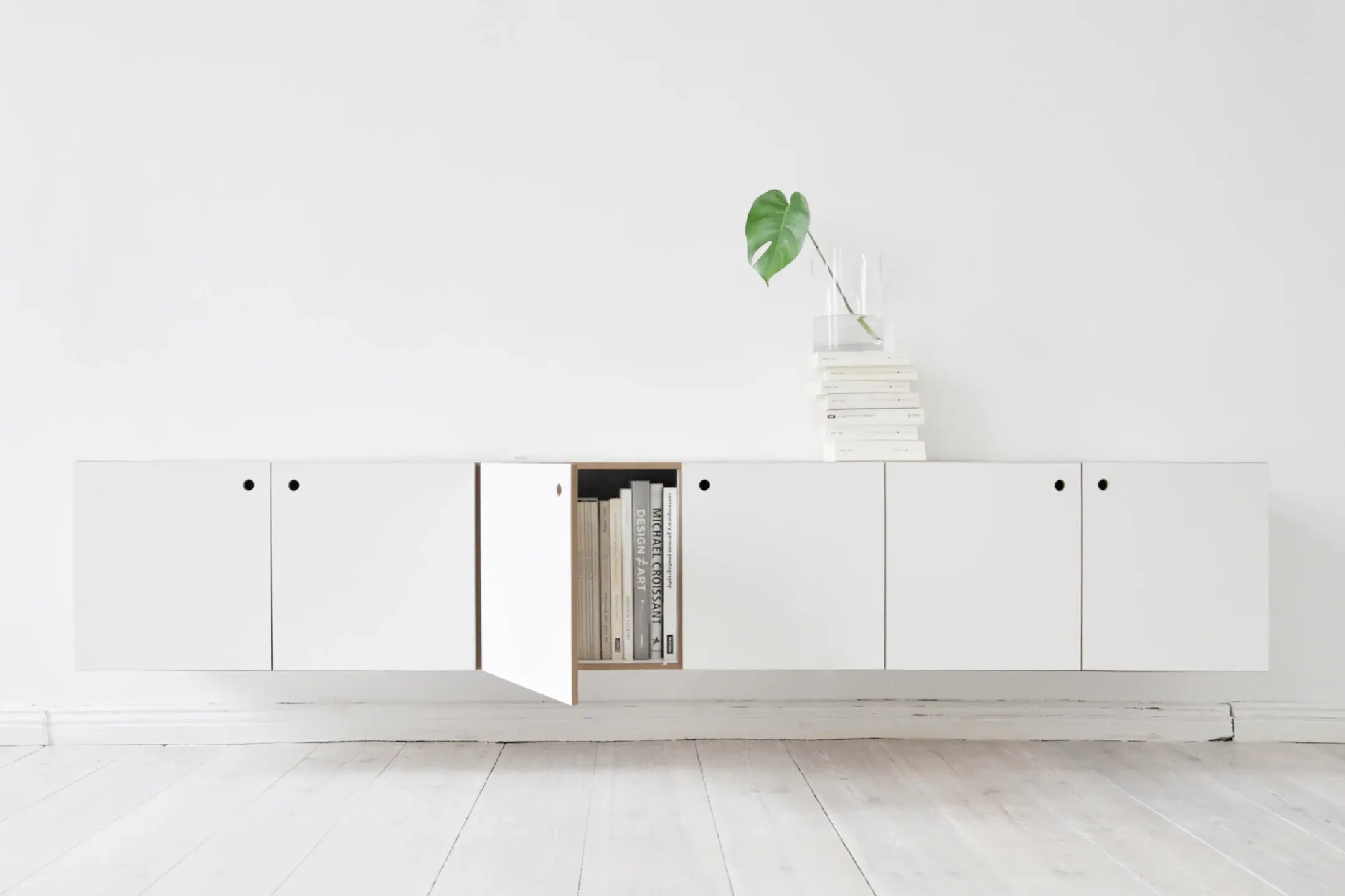 Wandregal FAQ. Bücherregale, Wandhängung, Wandregal, 1:1 Modul mit Tür, weiß, 3x2, 85