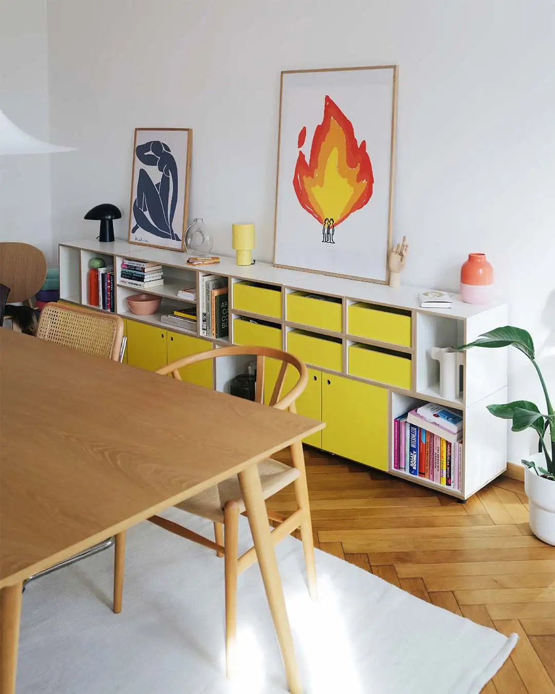 Das Statement-Regal Sideboards, Wohnzimmerregale, Zitrusgelb, Tür, 1:2 Modul, 1:2 Einschub, Das Statement-Regal, 4x5, 4