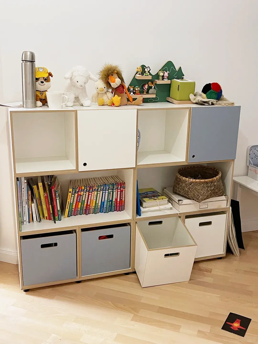 Kundenbilder, Kinderzimmer, Kinderregale, Denimblau, Weiß, Einschub, 3x4, 80