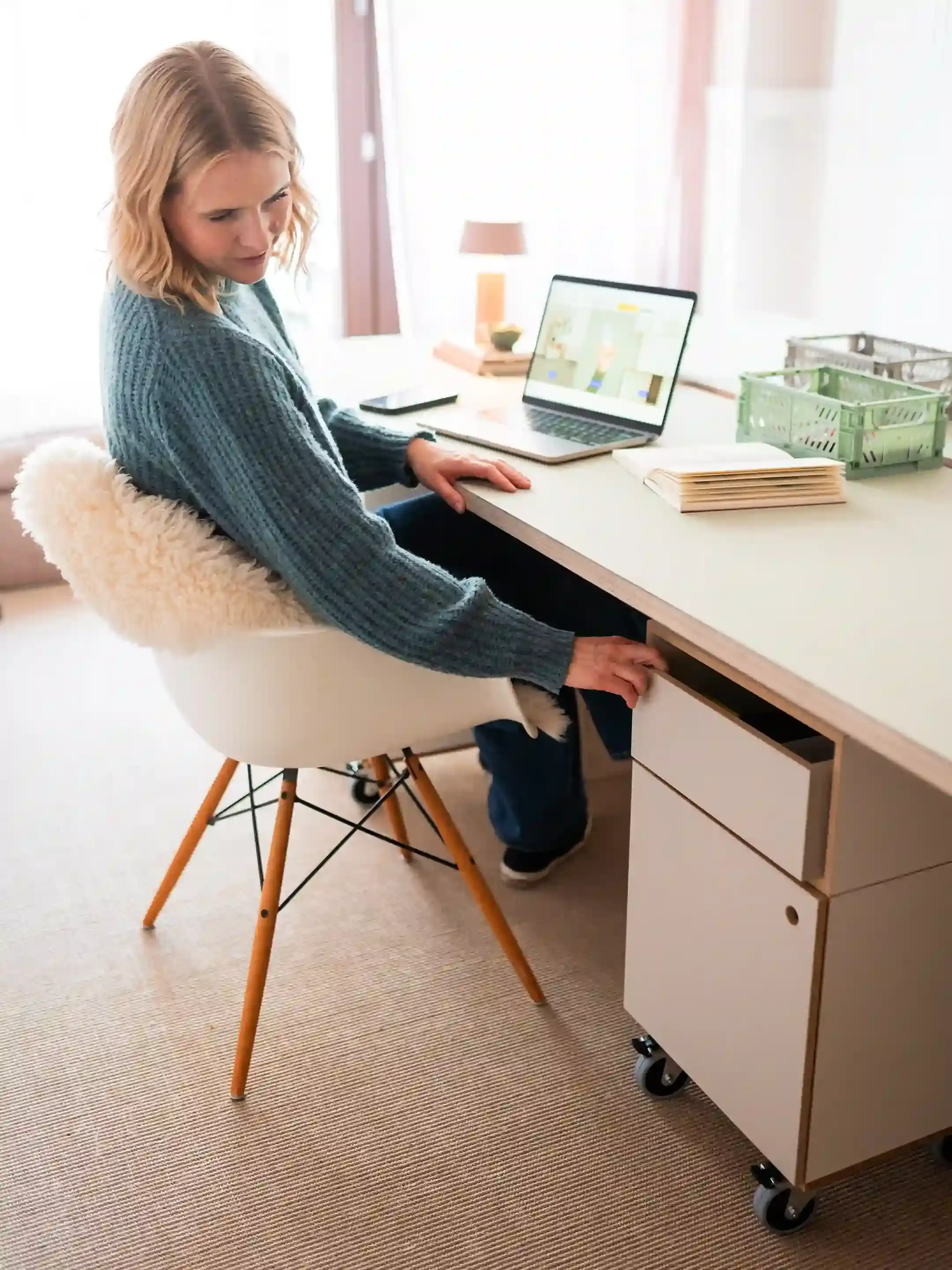 Koop, Rollcontainer, Home-Office, kleiner Rollcontainer , Einschub, Tür, Vintage Sissi Rasche, 3x4, 5