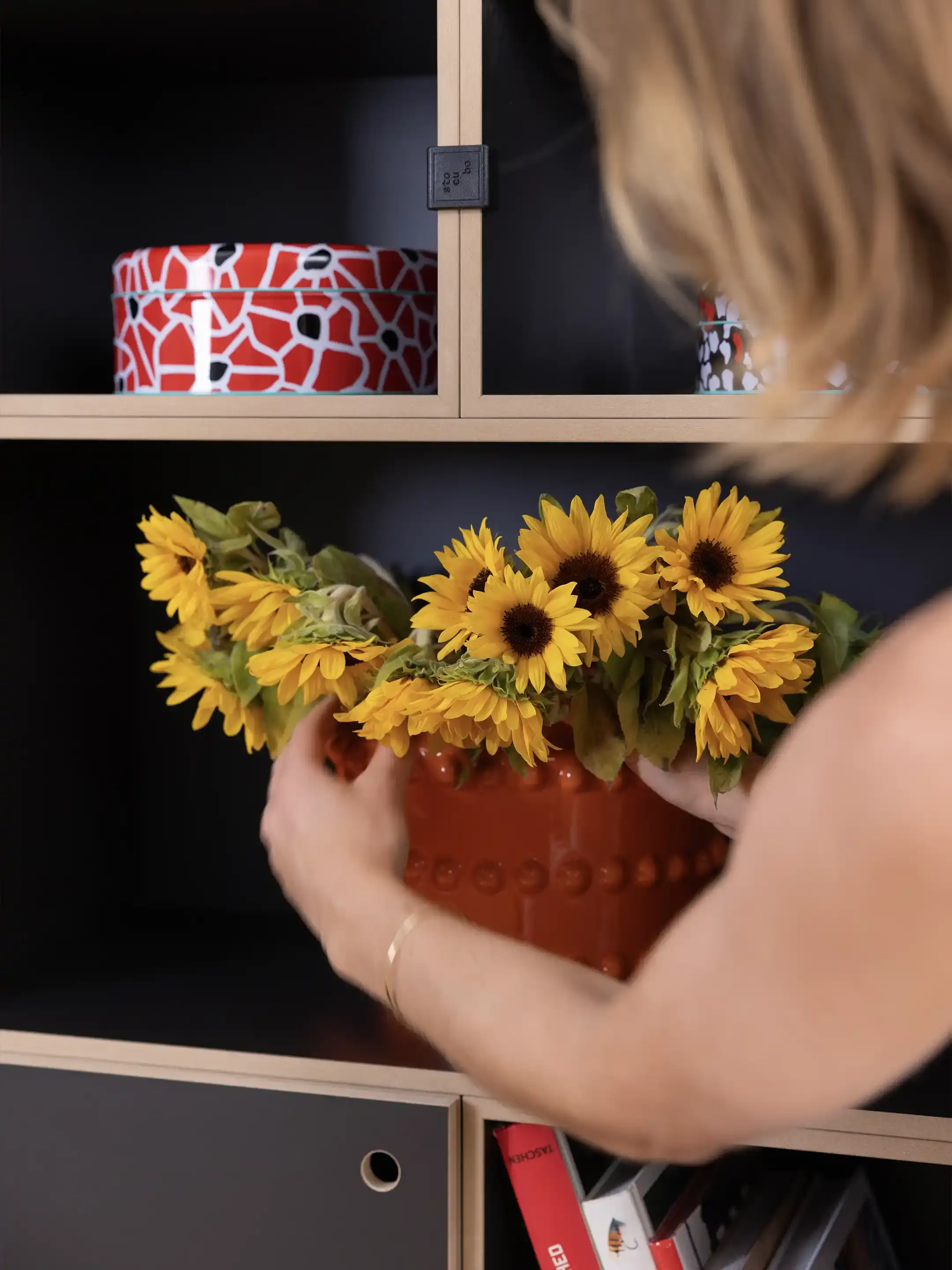 Wohnzimmer, Sideboards, Highboard, Schwarzes Wohnzimmer-Sideboard, Black Edition, schwarz, 3x4, 40