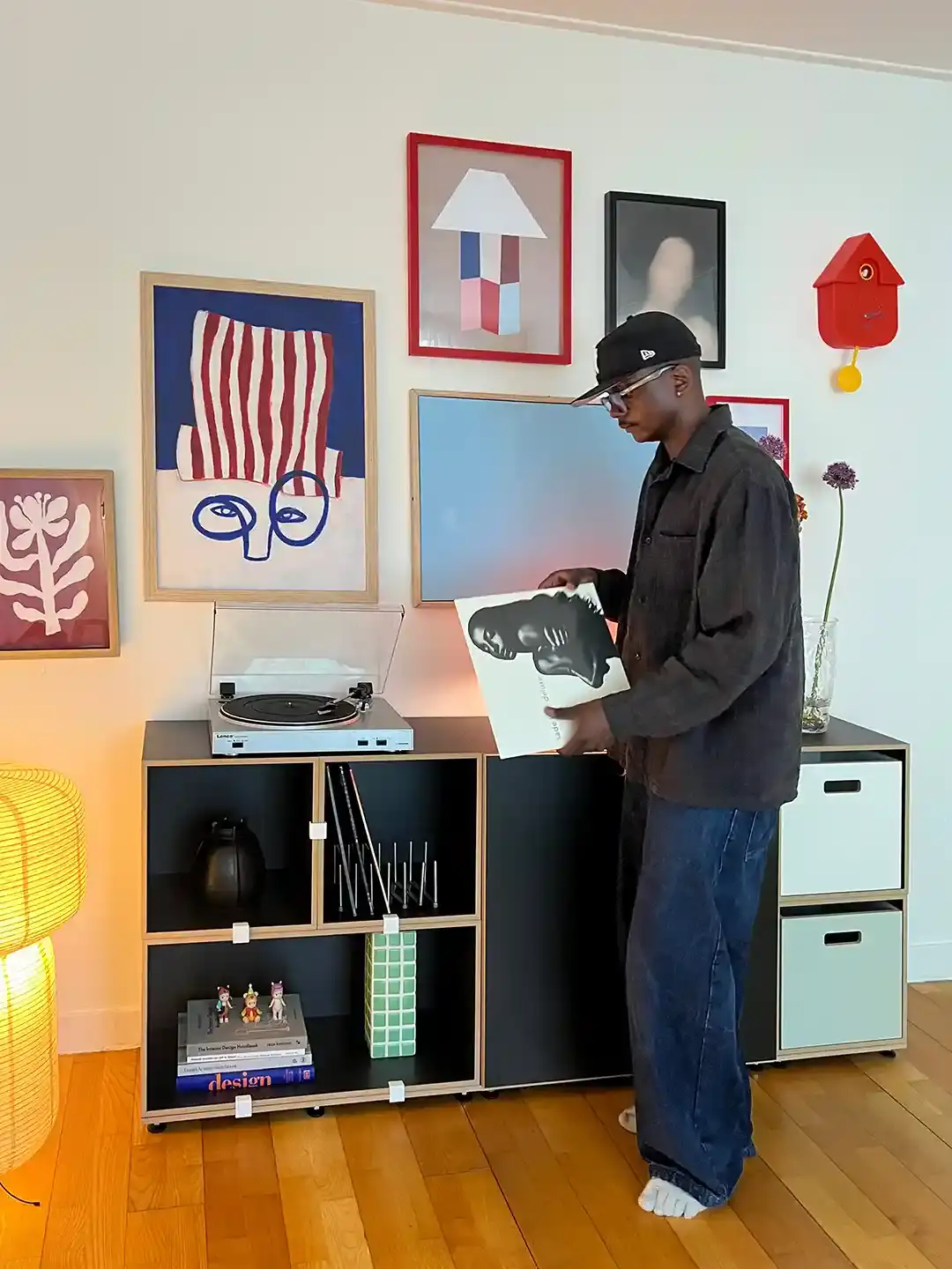 Koop, Sideboards, Wohnzimmerregale, Black Edition, Rodneyhome, Großes schwarzes Sideboard,  1:1 Einschub, Griff, Pistaziengrün, Weiß, Bilder, 30