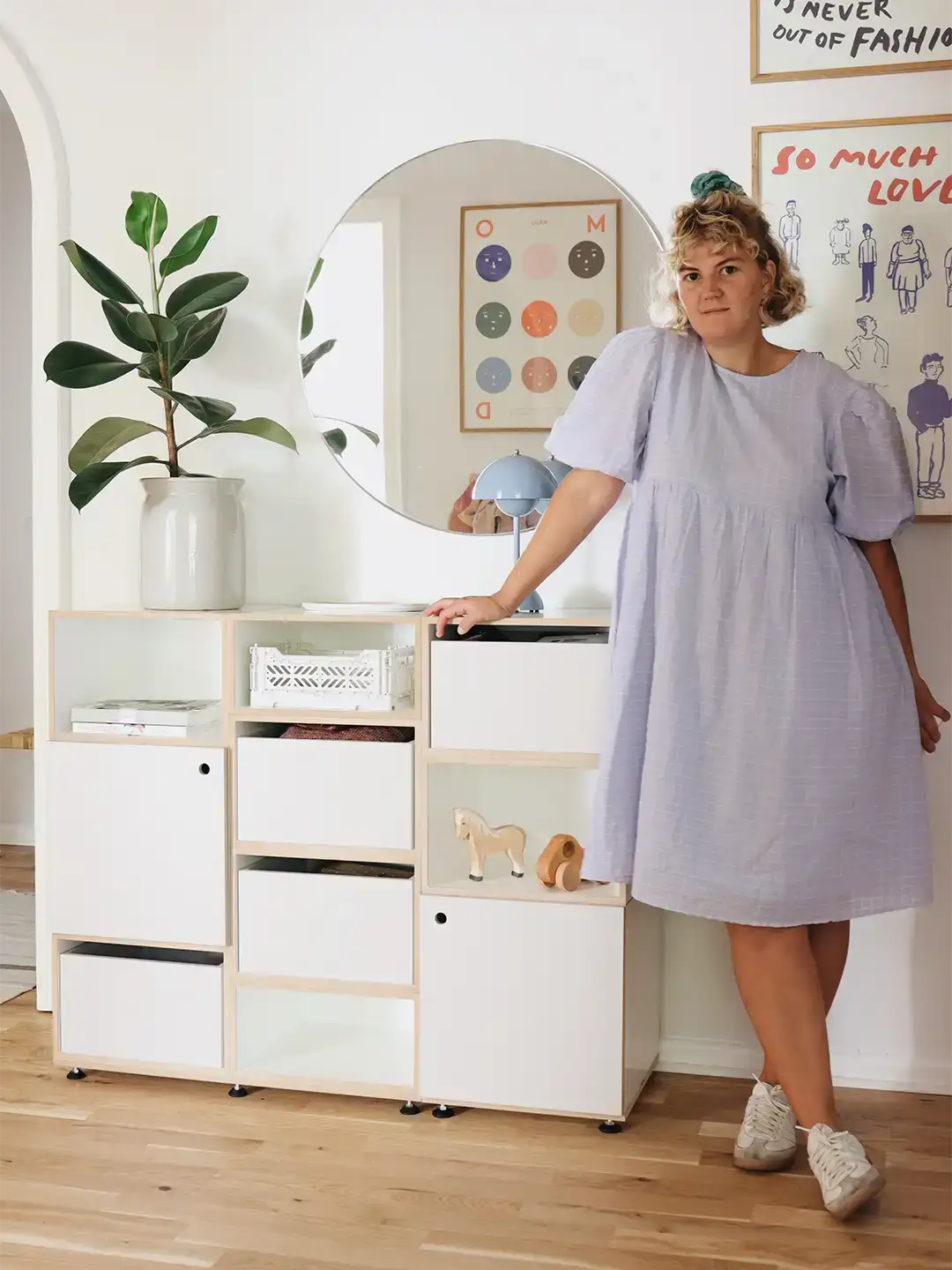 Flurregal mit Schubladen Koop, Flur, Schlafzimmer, Franzi, Flurregal mit Schubladen, Kaschimr, 1:1 Modul mit Tür, 2:3 Modul, 2:3 Einschub, 4x5, 1080, 50