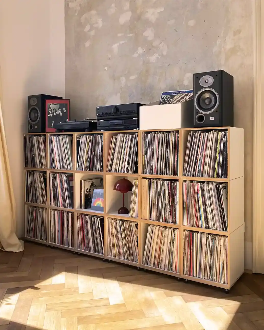 Schallplattenregale, Wohnzimmerregale, Kundenbilder, Vielseitiges Plattenregal, LP-Box, 1:1 Modul, 4x5, 20