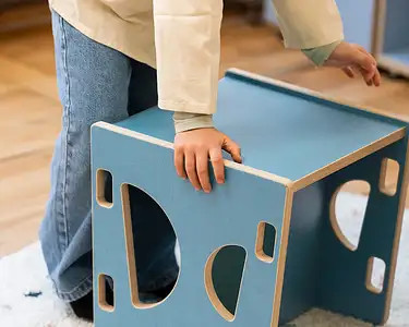 Kinderzimmer, Kindermöbel, Wendehocker, Himmelblau, Tisch, 5x4, 70