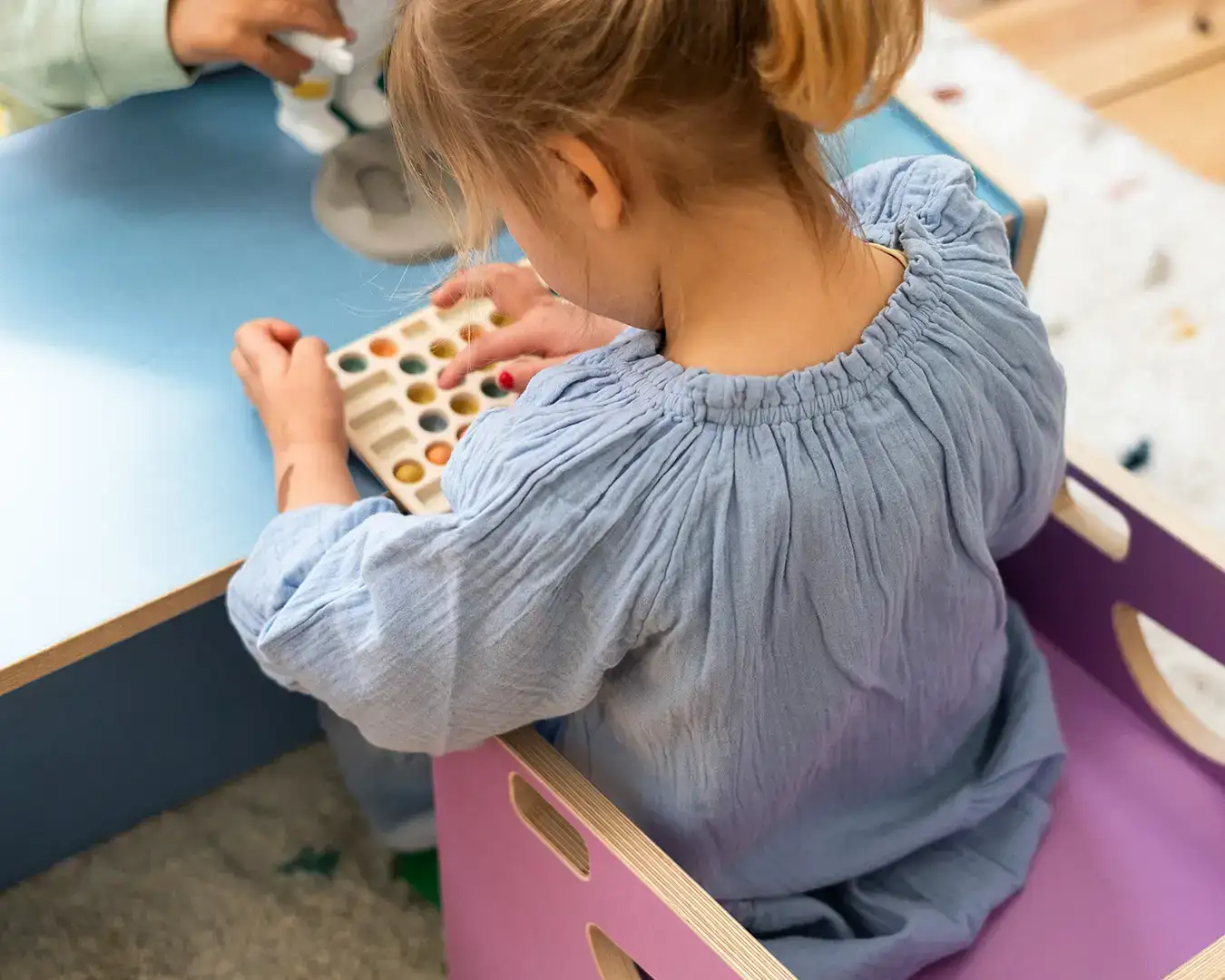 Wendehocker und Wendebank 20250406-stocubo-0866-Kinderzimmer, Kindermöbel, 3-in-1-Wendehocker, 3-in-1-Wendebank, Oceangrün, Flieder, 5x4, 70