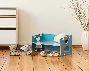 Kindermöbel, Flurregale, 3-in-1-Wendebank, Himmelblau, 5x4, 50