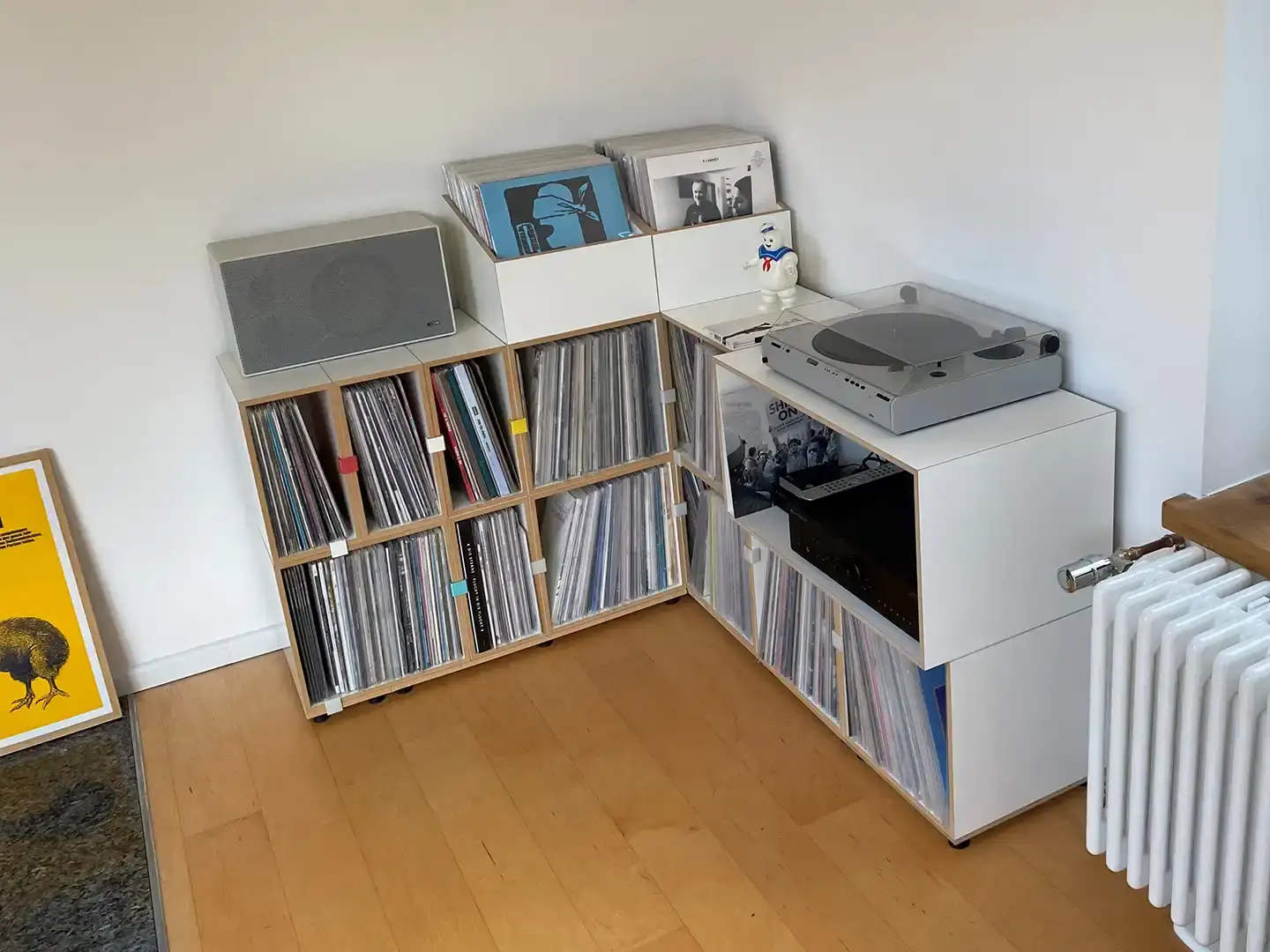 Kundenbilder, Schallplattenregale, Schallplattenregal, Eckregal, Eckmodul, LP-Box, Hi-Fi Modul, 4x3, 50