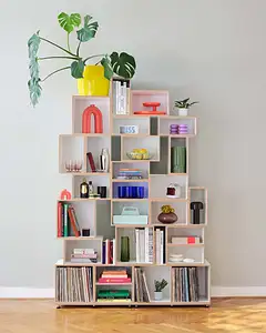 Modulares Bücherregal Bücherregale, Wohnzimmerregale, Modulares Bücherregal, 1:1 Modul, 2:3 Modul, 1:2 Modul, 4x5, 4