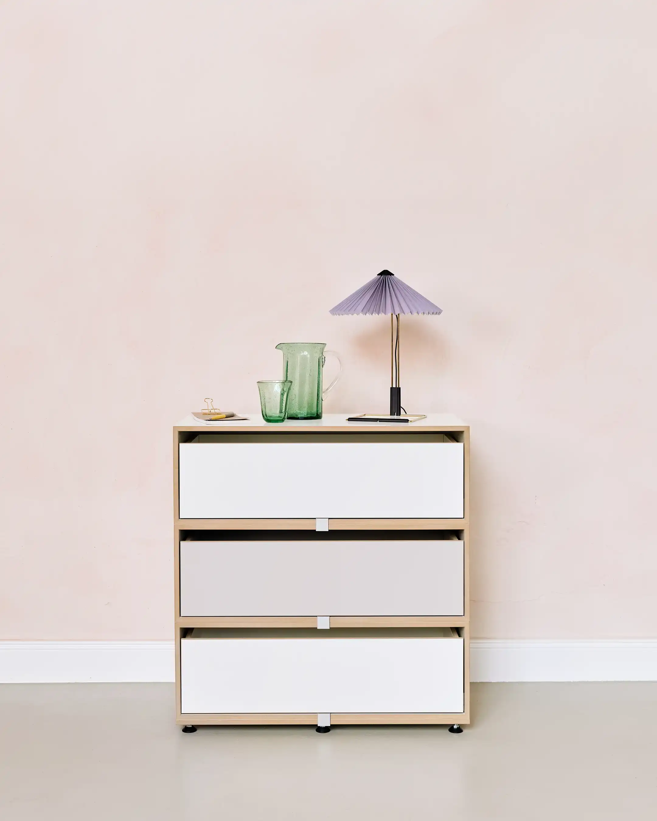 Kommoden, Schlafzimmerzimmer, Flur, Kommode, Weiß, Kaschmirgrau, 2:3 Modul, Doppelte Breite, Schublade, Hay Matin Lampe, 4x5, 50