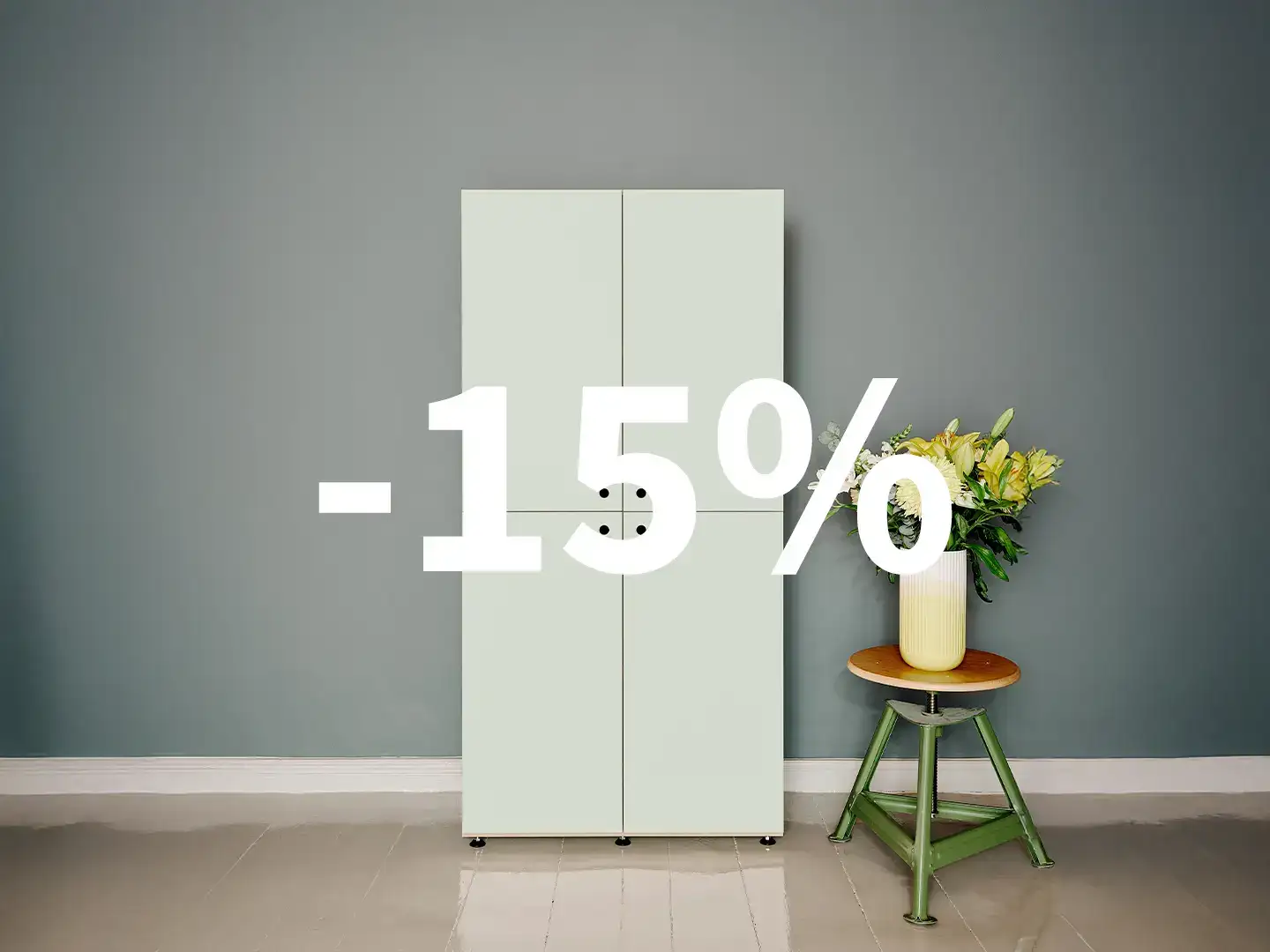 -15 % Rabatt Rabatt, Rabattstaffel, Kleiderschrank, 15