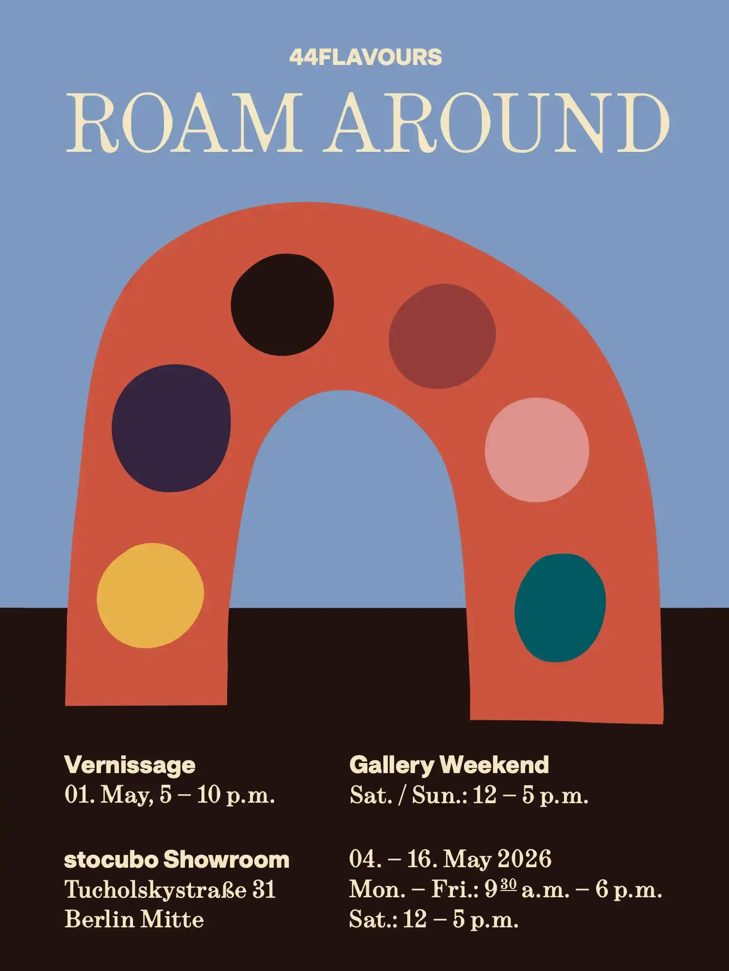 Flyer-3x4, design polka dot decoration art symbol icon exhibitor sign graphic silhouette background-paleblue_dark