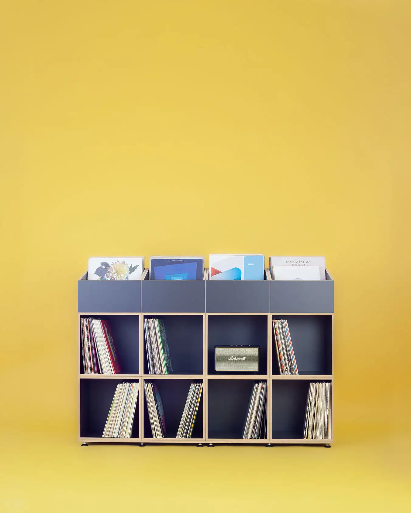 Black Edition Schallplattenregal Black Edition, Schallplattenregal, LP-Regal, schwarze Cubes, LP-Box