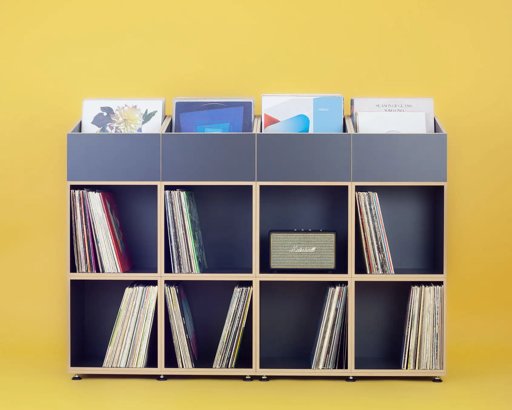 Black Edition, Schallplattenregal, LP-Regal, schwarze Cubes, LP-Box
