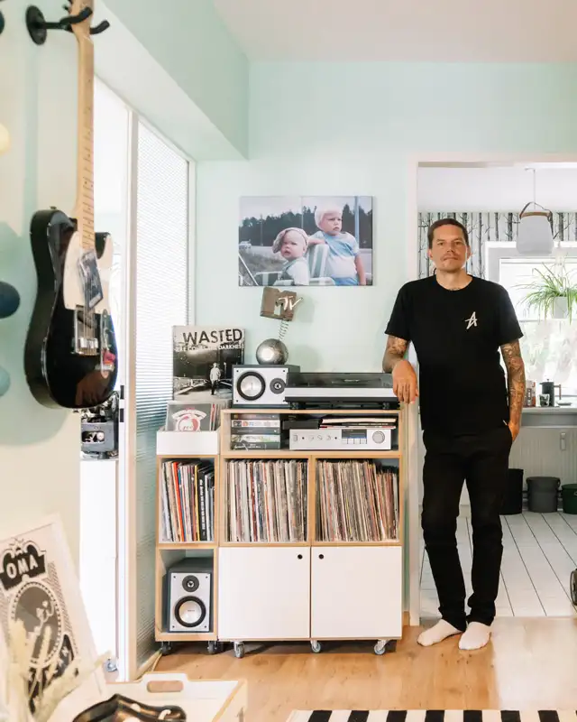 über uns, stocubos, Schallplattenregal, Rollplatte