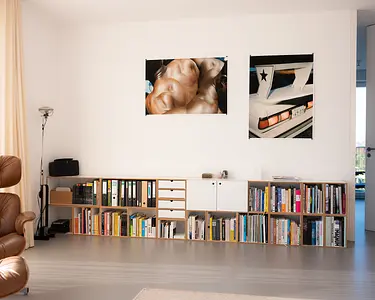 Langes Sideboard für Bücher Koop, Gebhart, Koekkoek, Bücherregale, Wohnzimmerregale, Sideboard