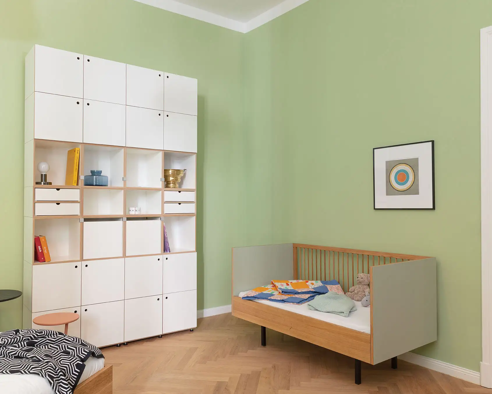 Berliner Zimmer, Schlafzimmer, Schränke, F2 Modul, Schubladen-Set