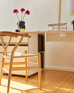 Modularer Schreibtisch L Home Office, XXL-Schreibtisch, Zubehör, Kabelblende, Laptopständer