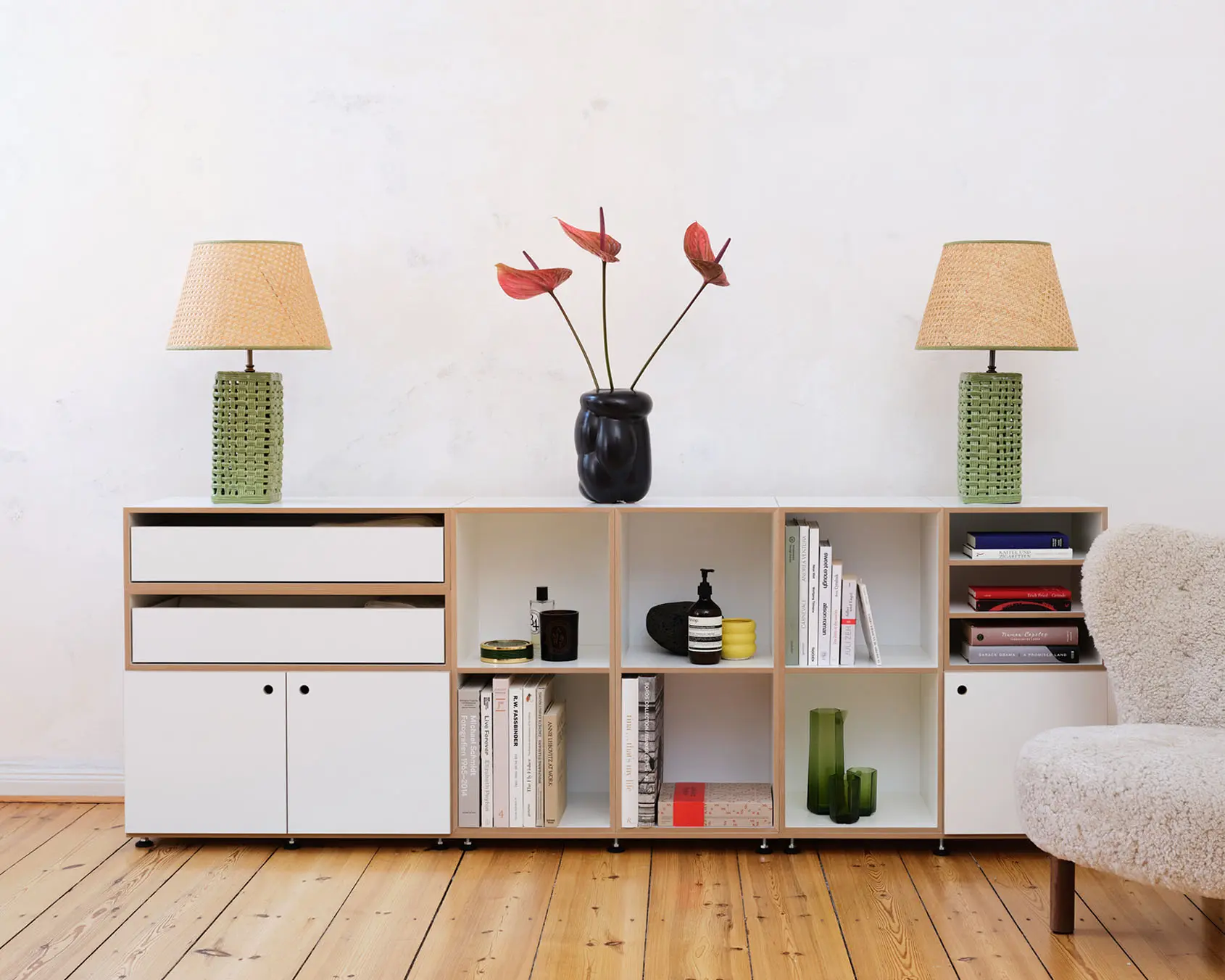 Flexibles Sideboard Home Office, Sideboards, Modularer Schreibtisch L, XXL-Schreibtisch, Flexibles Sideboard