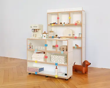 Kinderzimmer, Kinderregale, Kindermöbel, Kiezladen, Kiezküche, Erweiterungsset