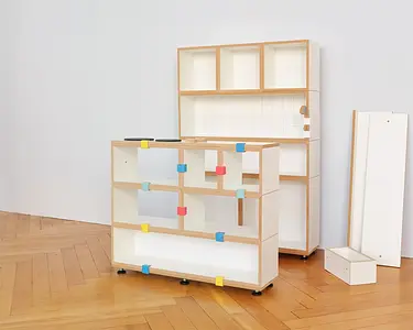 Kinderzimmer, Kinderregale, Kindermöbel, Kiezladen, Kiezküche, Erweiterungsset