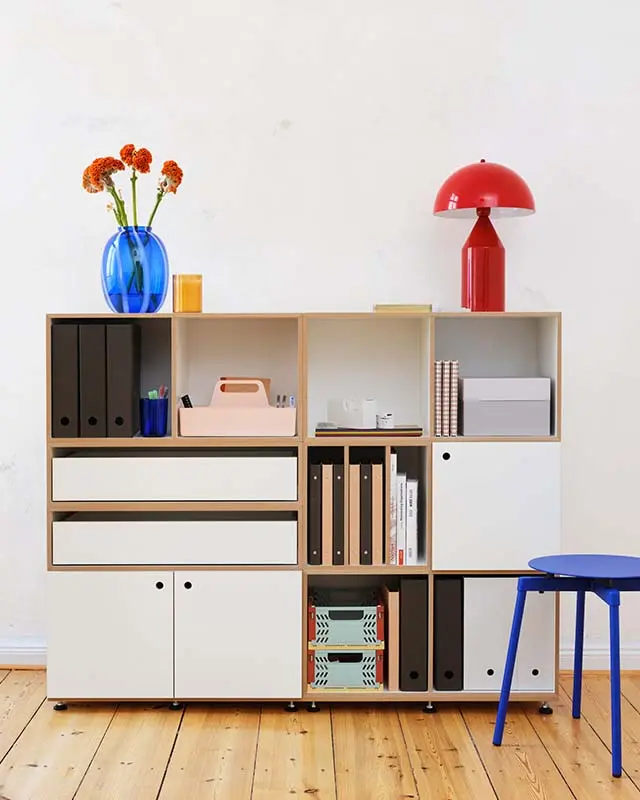 Büroregale Bürorregale, Home-Office Aktenregale, Home Office Highboar,  F3 Modul, Tür, 1:2 Modul doppelte Breite mit Einschüb