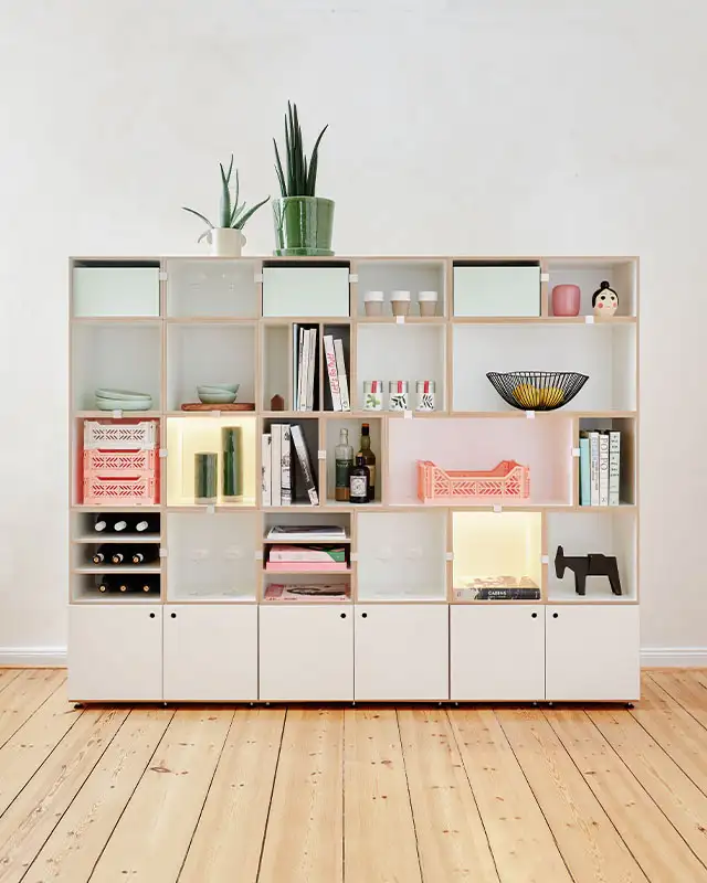 Großes Regal mit Türen und LED