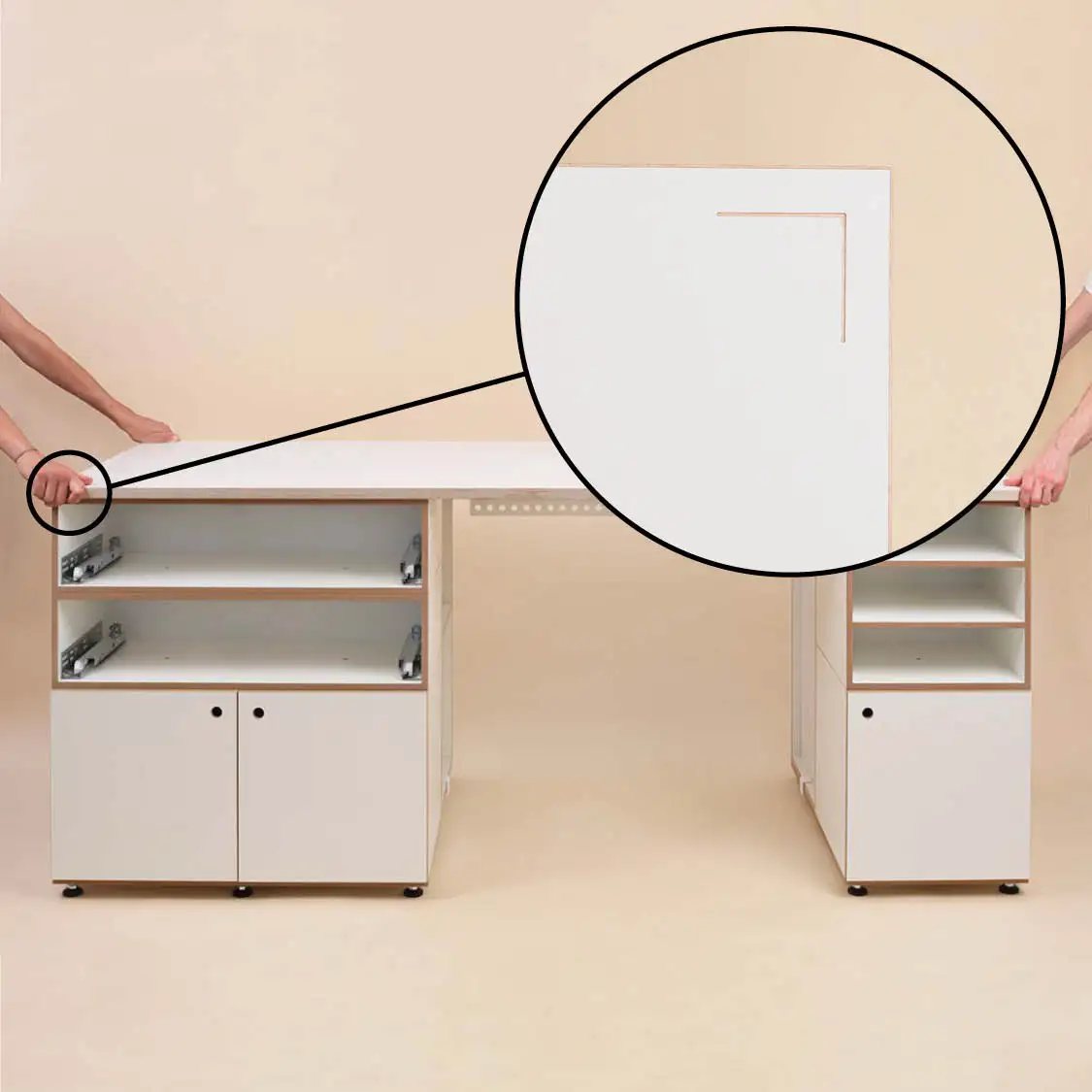 Anleitung, Modularer Schreibtisch L, XXL-Schreibtisch Aufbauanleitung, Schritt 12