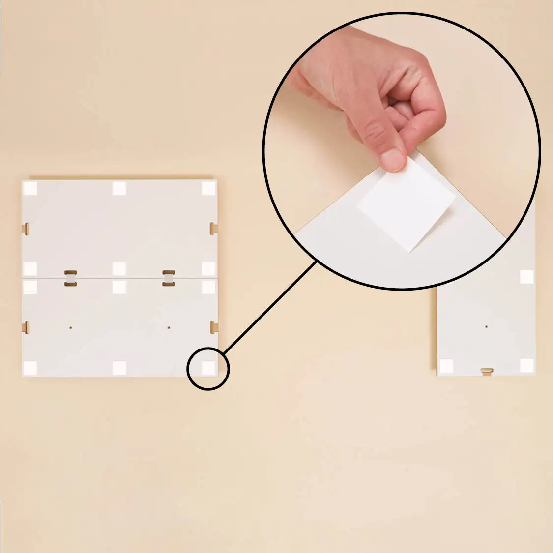 Schritt 6 Anleitung, Modularer Schreibtisch L, XXL-Schreibtisch Aufbauanleitung, Anti-Rutsch-Pads, Schritt 6