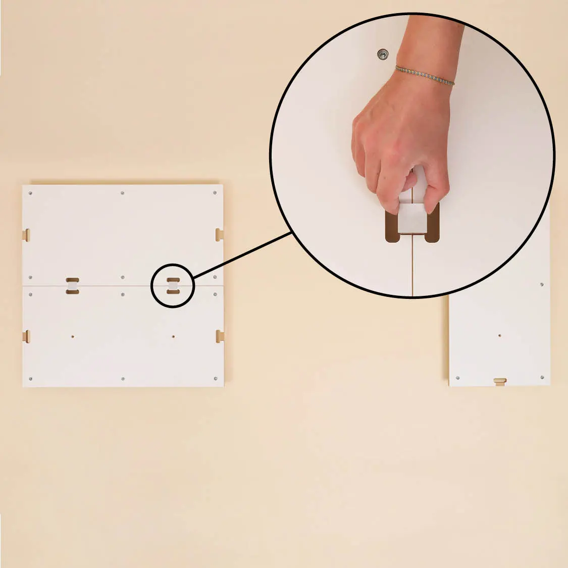 Schritt 5 Anleitung, Modularer Schreibtisch L, XXL-Schreibtisch Aufbauanleitung, Grundplatte, Grundplatteklammer, Schritt 5