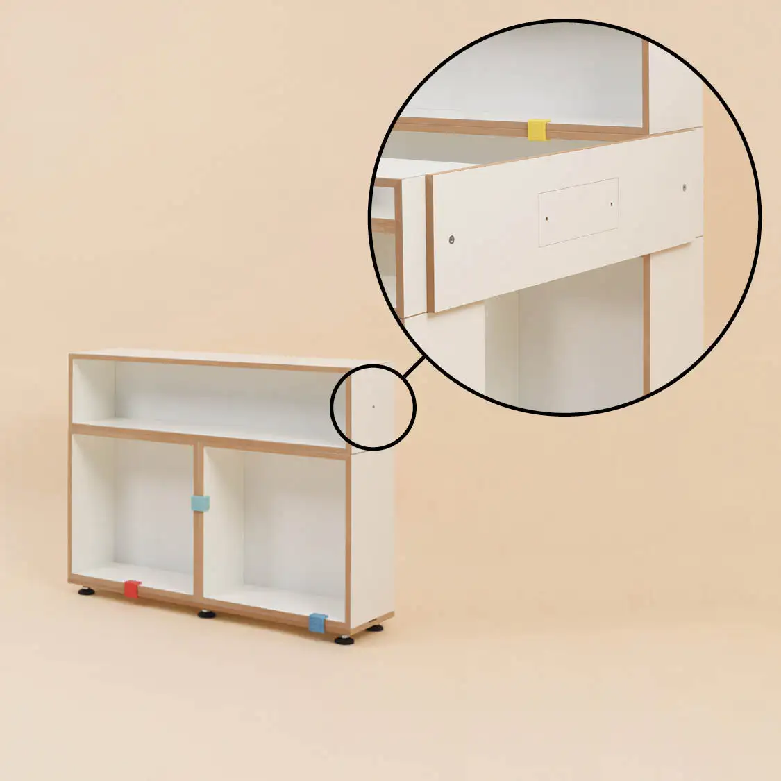 Anleitung, Kiezladen Aufbauanleitung, Bohrloch, Verbindungsbrett, Schritt 3, Hinweis