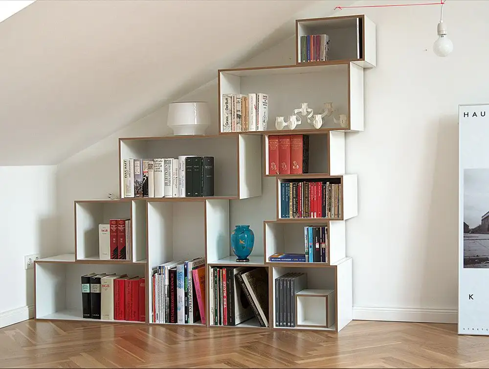 Blog, Bücherregale, Dachschrägen, Stufenregal