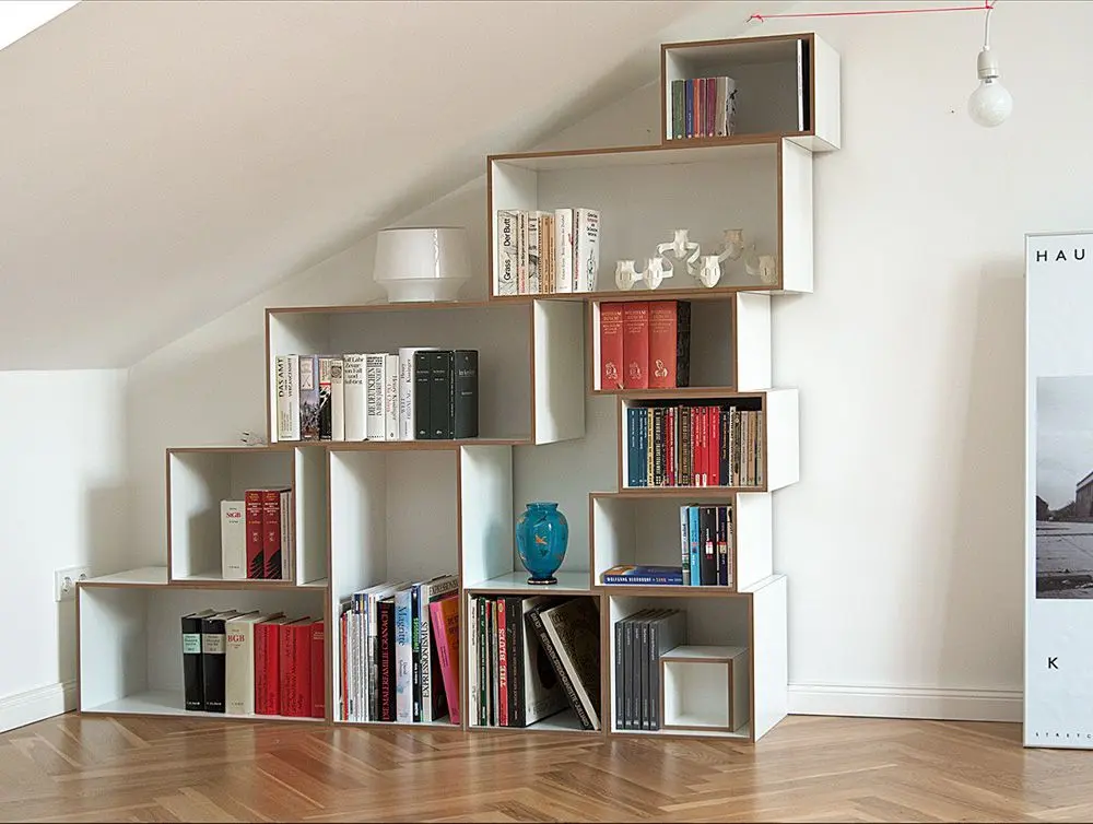 Bücherregal für Dachschrägen Blog, Bücherregale, Dachschrägen, Stufenregal