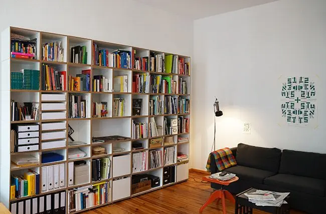 Architektenregal Seitenansicht Blog, Bücherregale, Wohnzimmerregale, Architektur