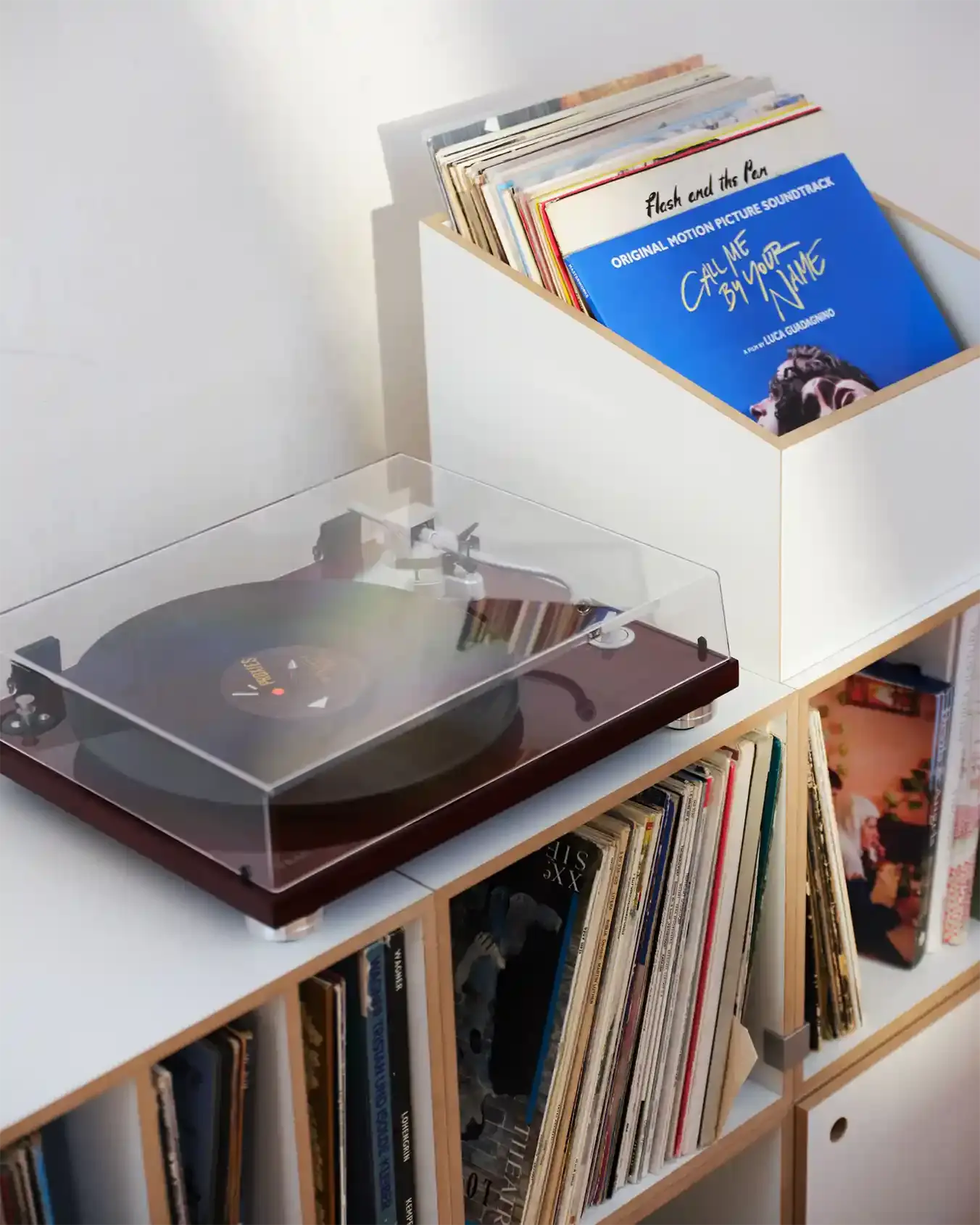 Schallplattenregale, Erweitertes Plattenregal, LP-Box, HiFi-Regalauflage