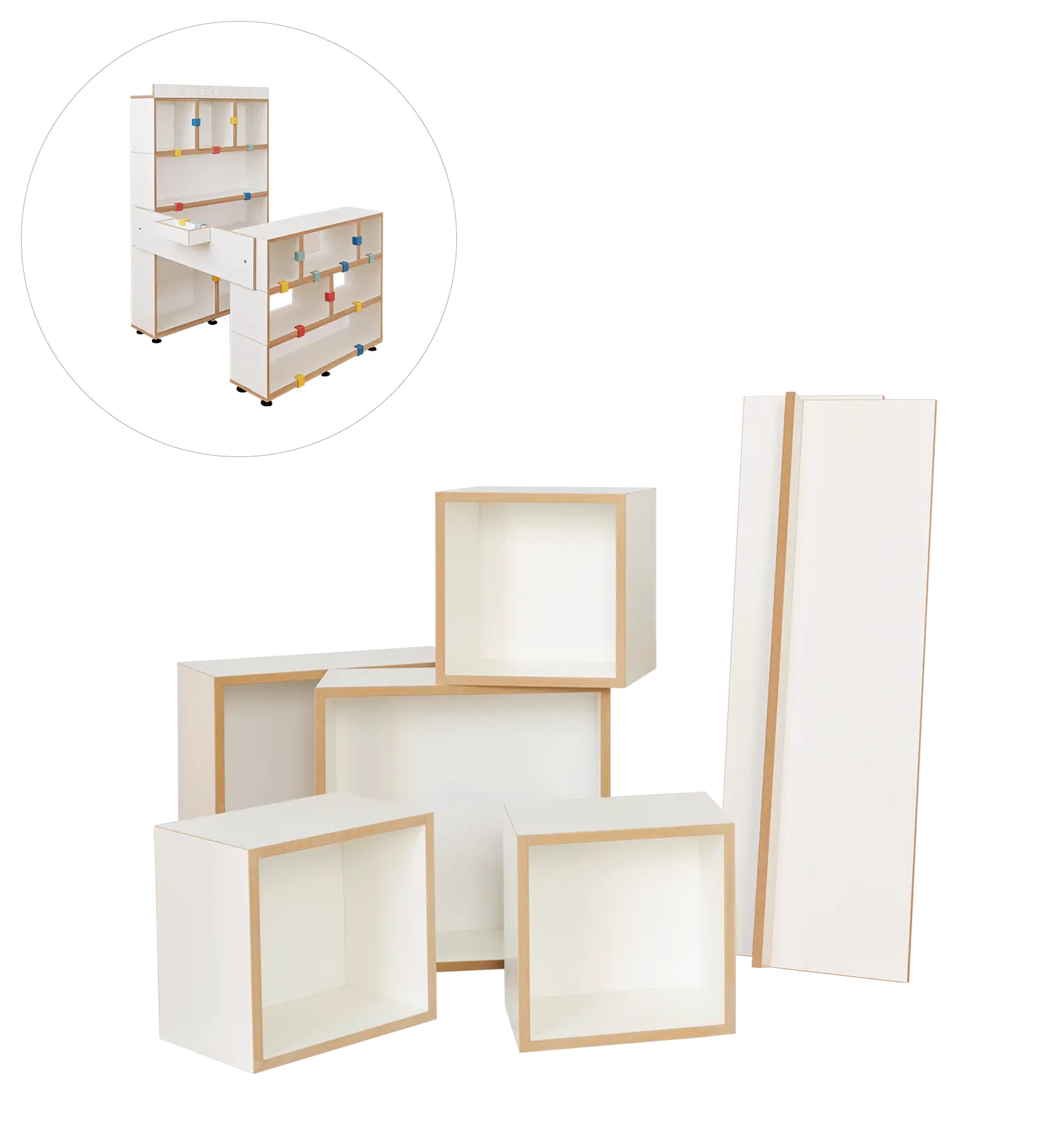 Kiezkueche-Erweiterungsset, Freisteller-2, 3d blank box empty business design paper interior room card foreground-ocher_lighter foreground-apricot_lighter