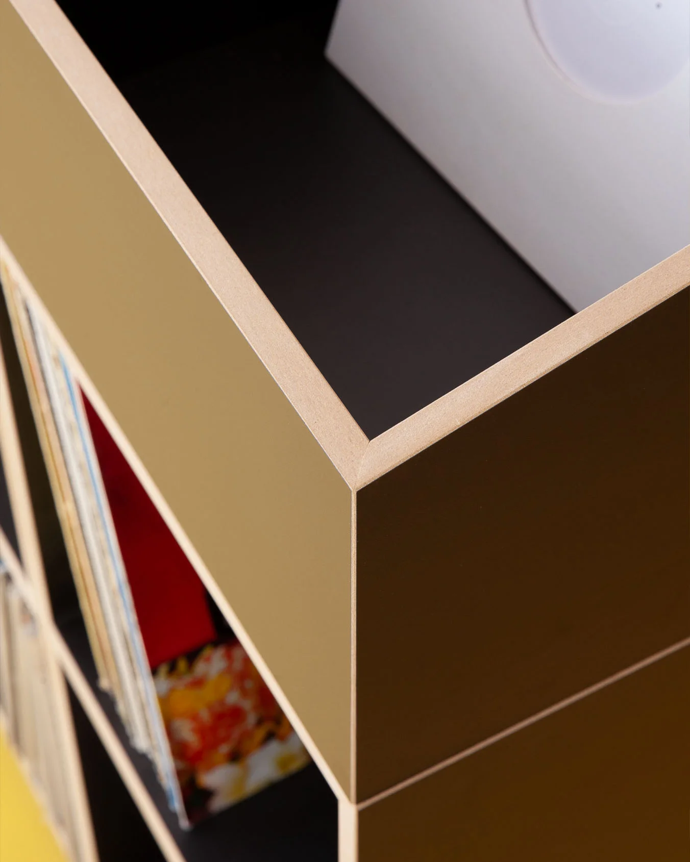 Black Edition, Schallplattenregal, LP-Regal, schwarze Cubes, LP-Box, Detail
