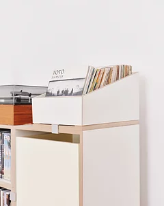 Product Page, LP-sideboard mit Single-Box, Aluminiumklammer, Einschub, vanillegelb, Toto