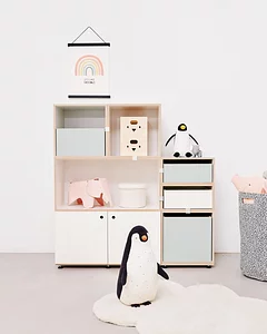 Product Page, Kinderregale, Einschub, pistaziengrün, Pinguin